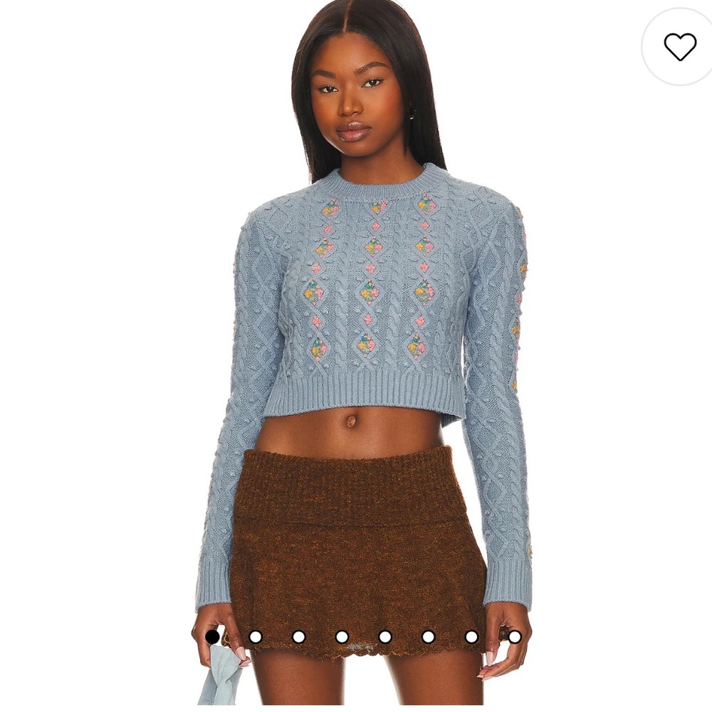 Mansi Cropped Sweater in Sky Blue